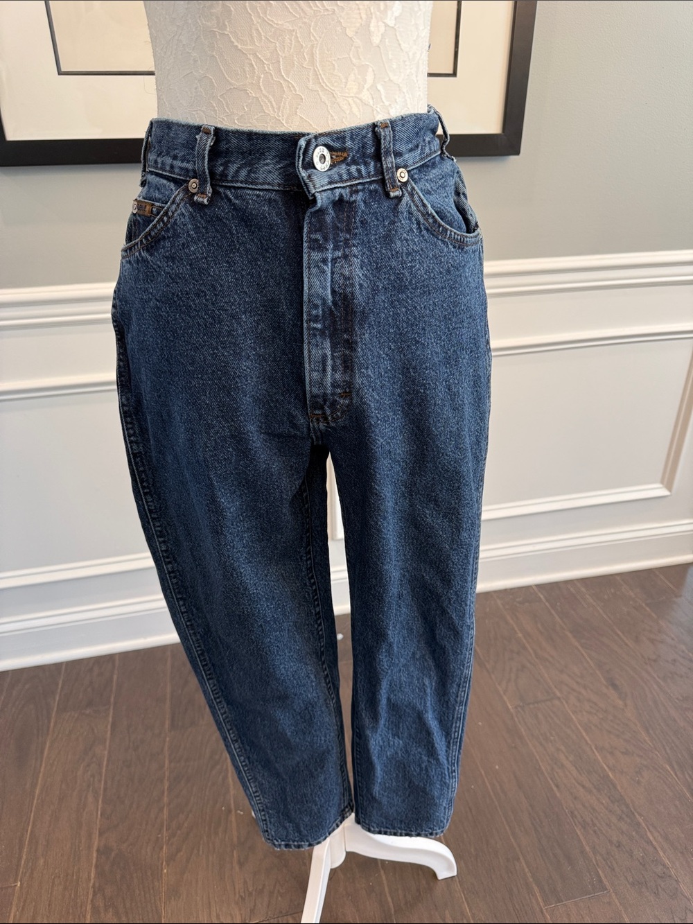 VTG 90s Lee Blue Move Union Made High Rise Tapered Mom Jeans 10 PET 27"